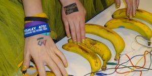 Students experiment with bananas.