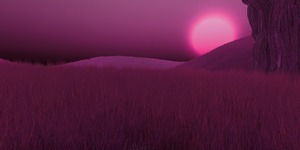 Purple sun and landscape 