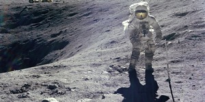Astronaut Charles Duke on the moon