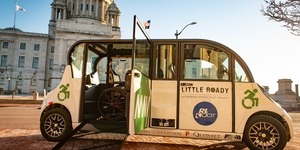 May Mobility's "Little Roady" autonomous shuttle in Providence, Rhode Island