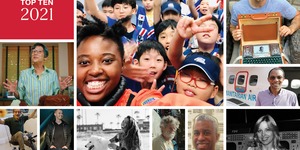 Photo collage of top 10 alumni profile slice stories 