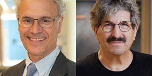 Headshots of Victor Ambros (left) and Gary Ruvkun