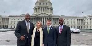 Robert L. Hillman Jr. ’84, Athena N. Edmonds ’83, John Gavenonis ’98, and R. Erich Caulfield, SM ’01, PhD ’06, visited Capitol Hill in early 2020 to advocate for investing in science.