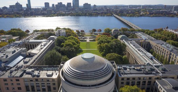 Arial view of MIT Campus from the Dome to the Charles River