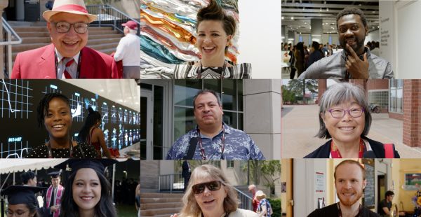 A photo grid of nine different faces all MIT alumni